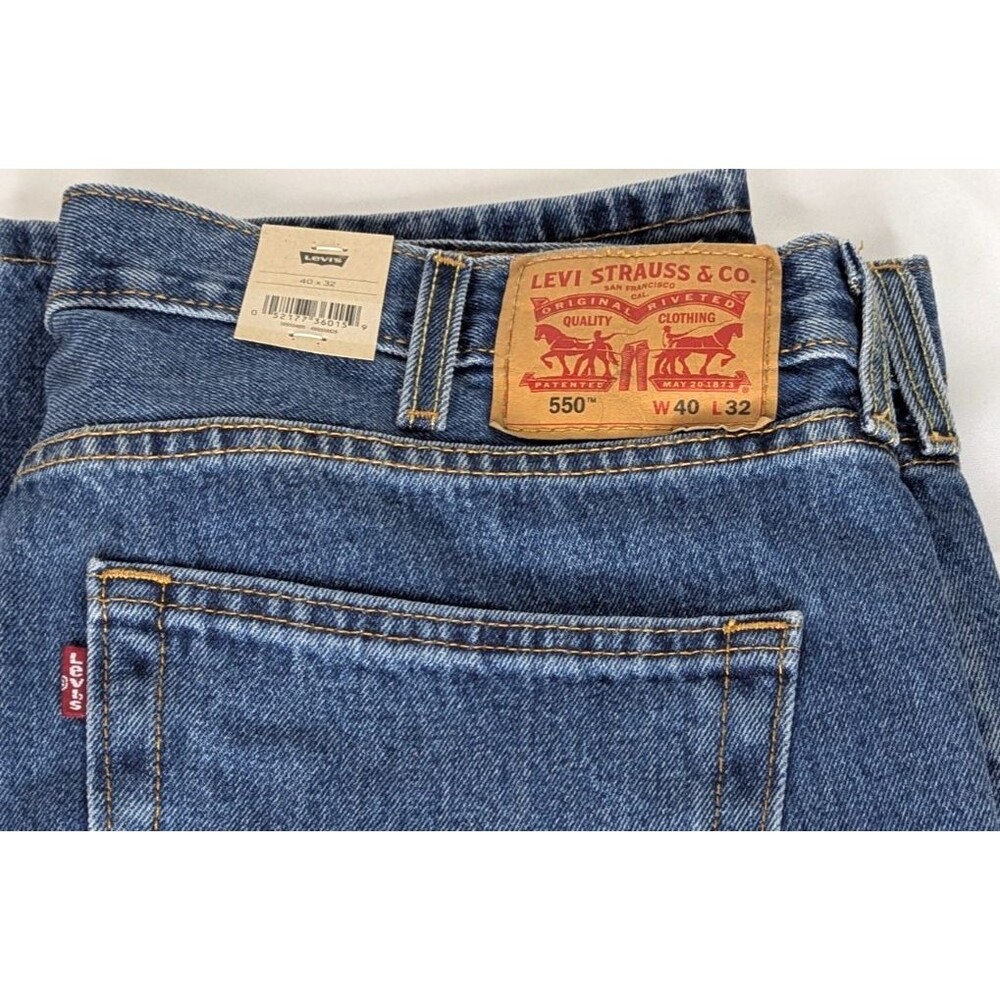Levis 550 Mens Blue Jeans Relaxed Fit Tapered Leg Size 40 x 32 Dark Wash NWT - Picture 5 of 5